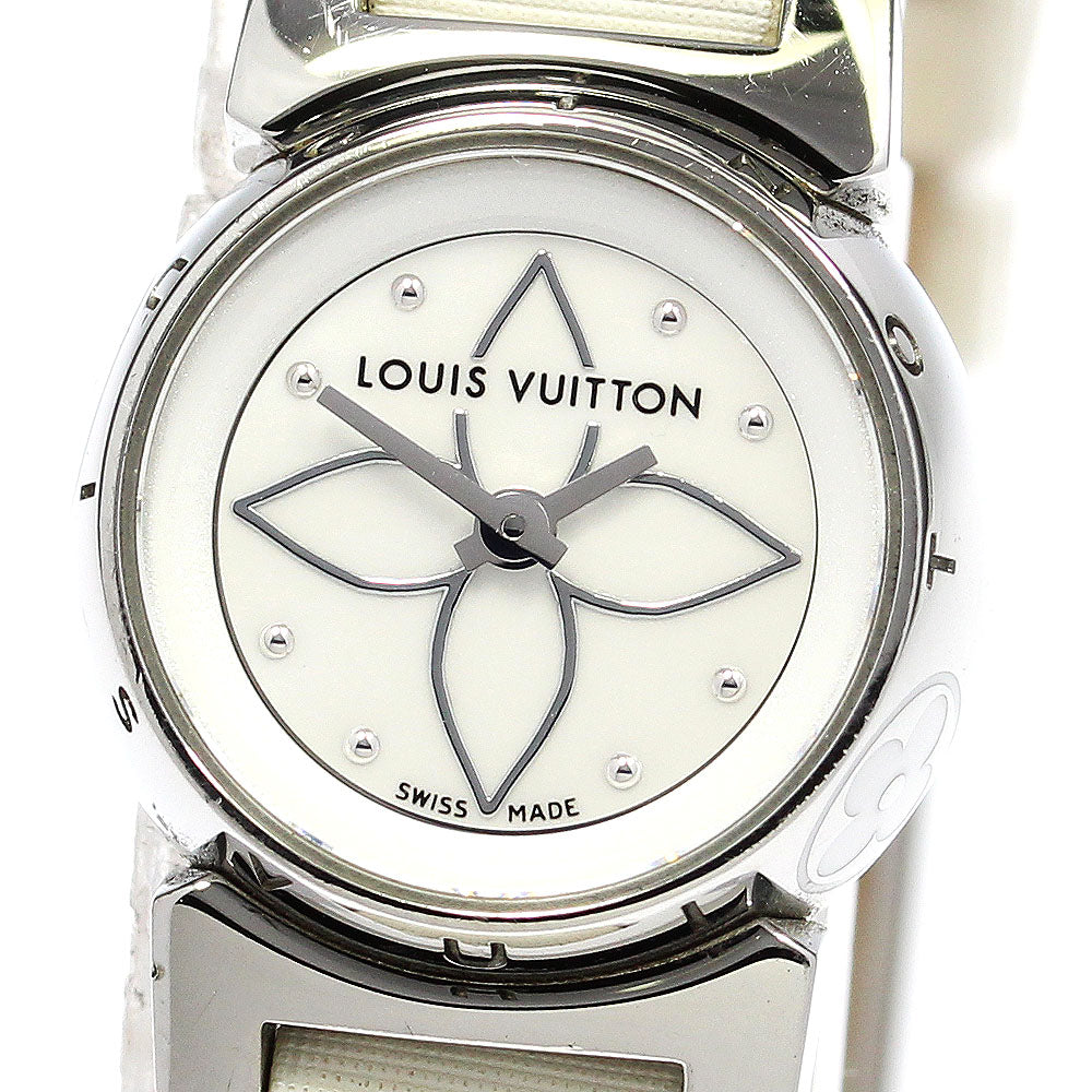 LOUIS VUITTON Tambour Viju Q151C White shell Dial Quartz Ladies Watch_739493