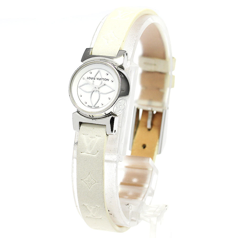 LOUIS VUITTON Tambour Viju Q151C White shell Dial Quartz Ladies Watch_739493