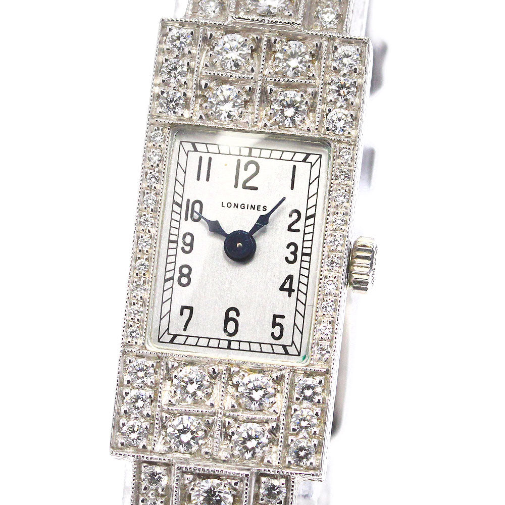 LONGINES L2.192.7 K18WG Diamond Bezel Vintage Hand Winding Ladies Watch_740365