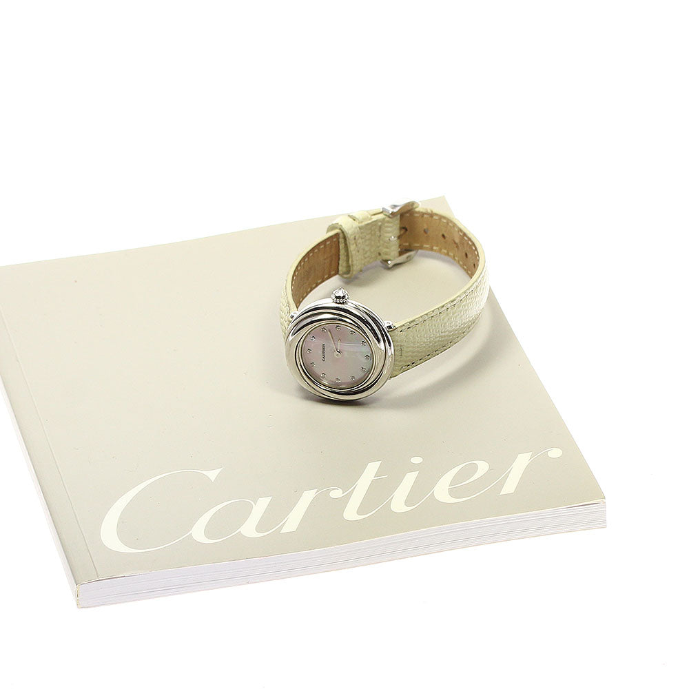 CARTIER Must Trinity WG200846 K18WG 12P diamond Quartz Ladies Watch_740540