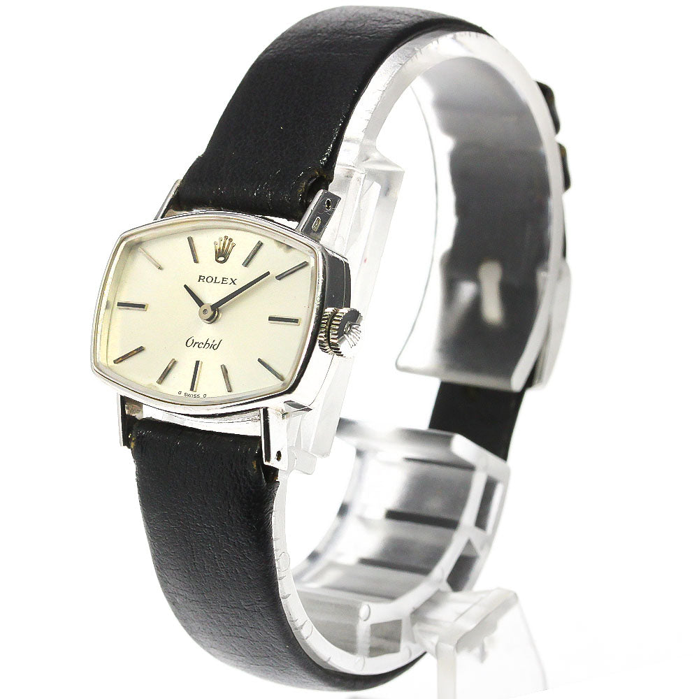ROLEX K18WG Orchid 2675 cal.1400 vintage Silver Dial Hand Winding Ladies Watch_741474