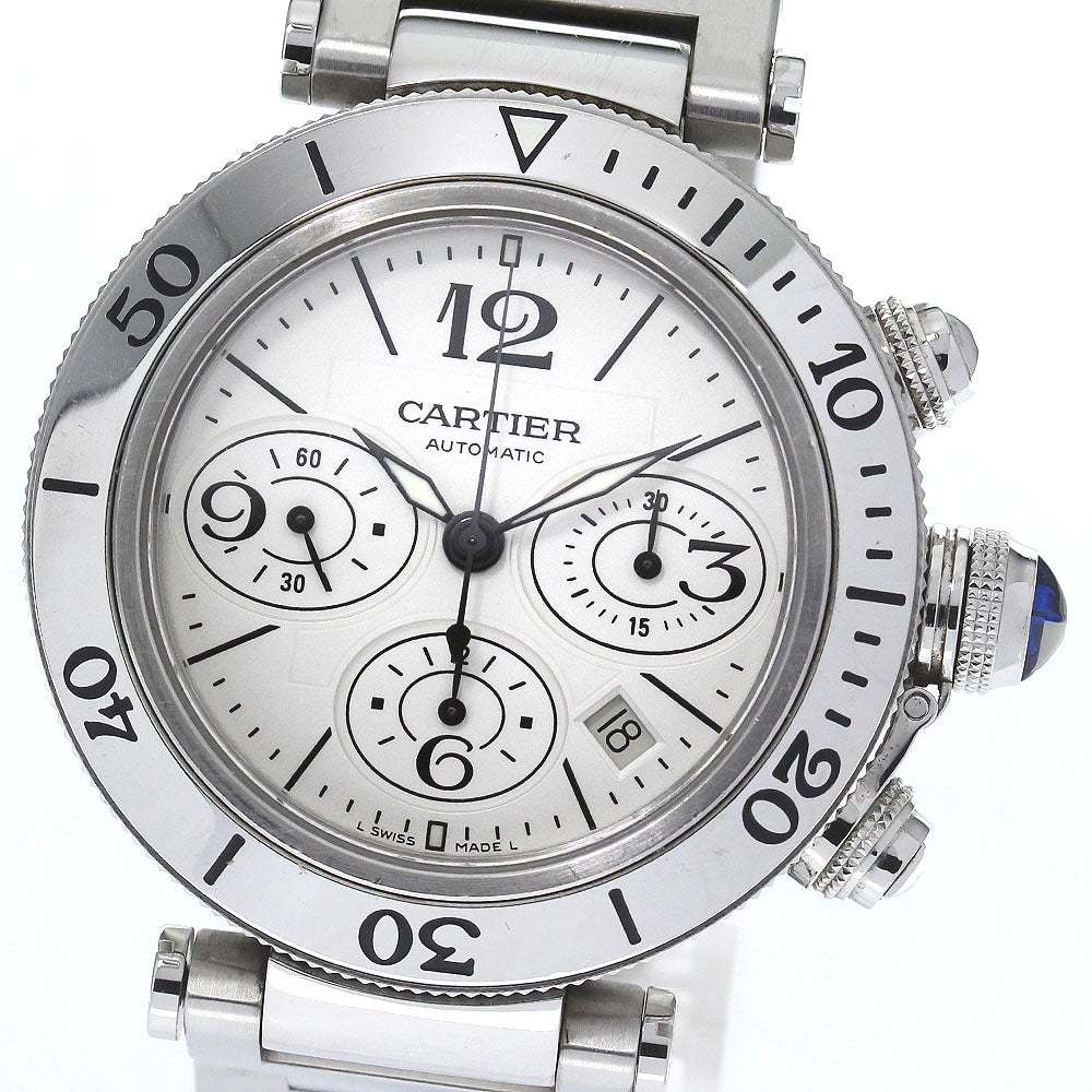 CARTIER Pacha Sea timer W31089M7 Date Chronograph Silver Dial Automatic Men's Watch_742056