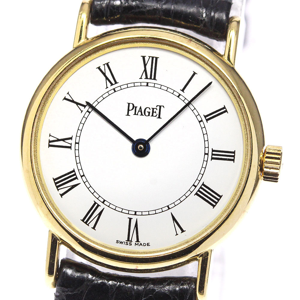 PIAGET 8055N 18K Yellow Gold White Dial Quartz Ladies Watch_742418