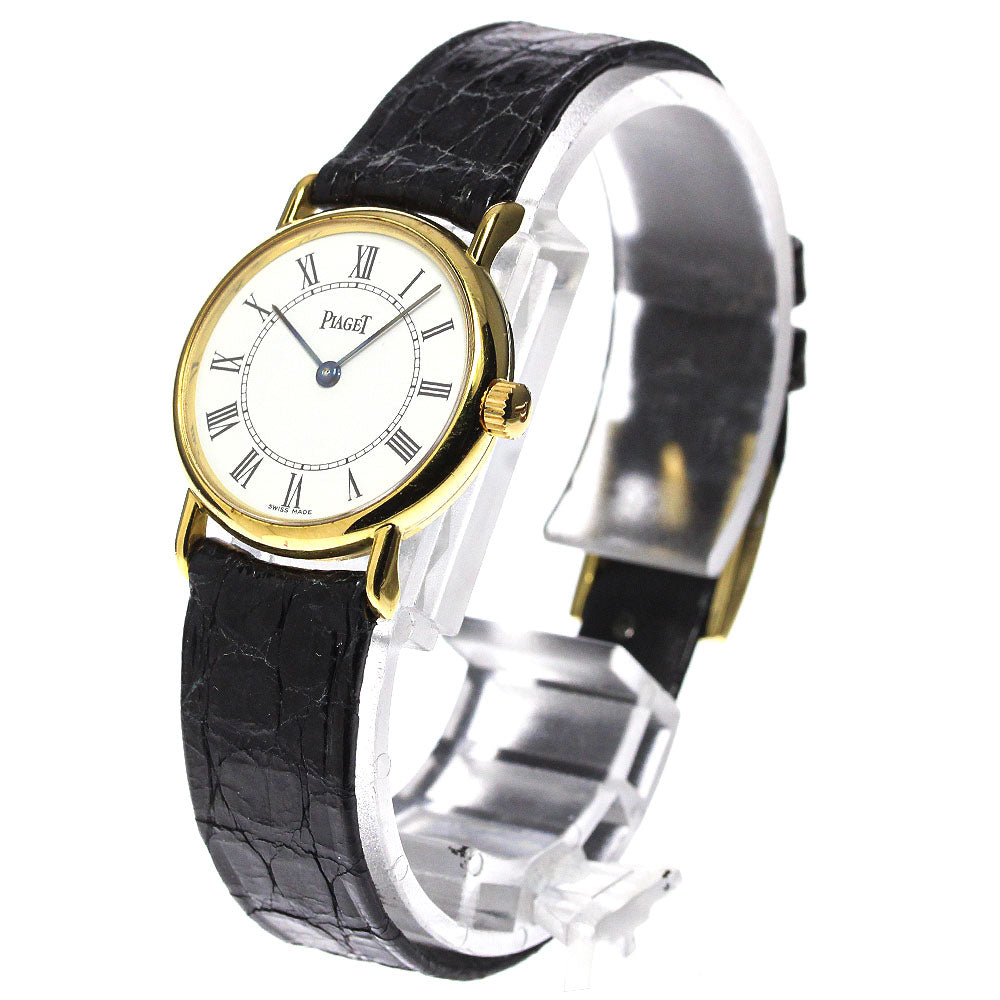 PIAGET 8055N 18K Yellow Gold White Dial Quartz Ladies Watch_742418