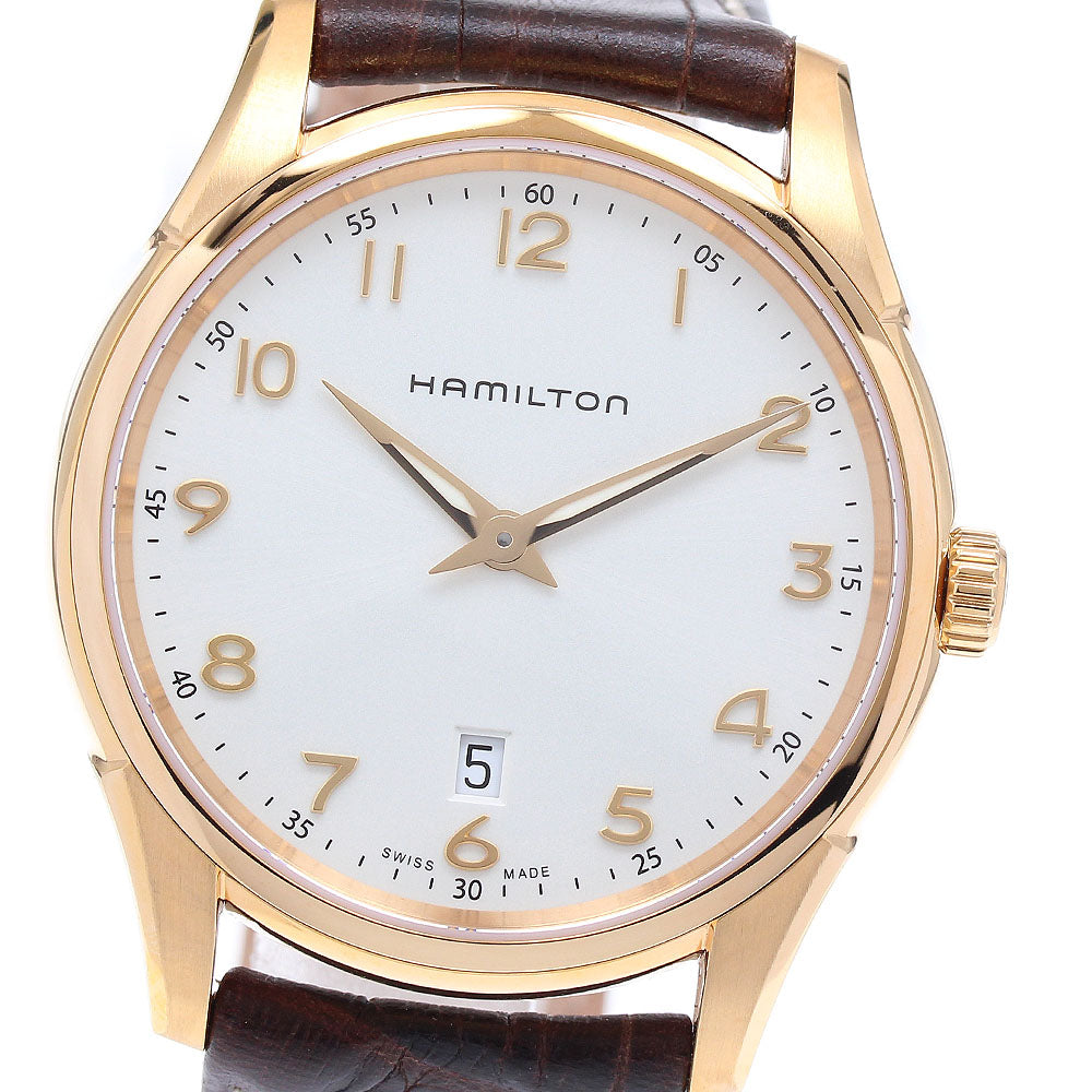 HAMILTON Jazzmaster Thinline H38541513 Date Silver Dial Quartz Men's Watch_743657
