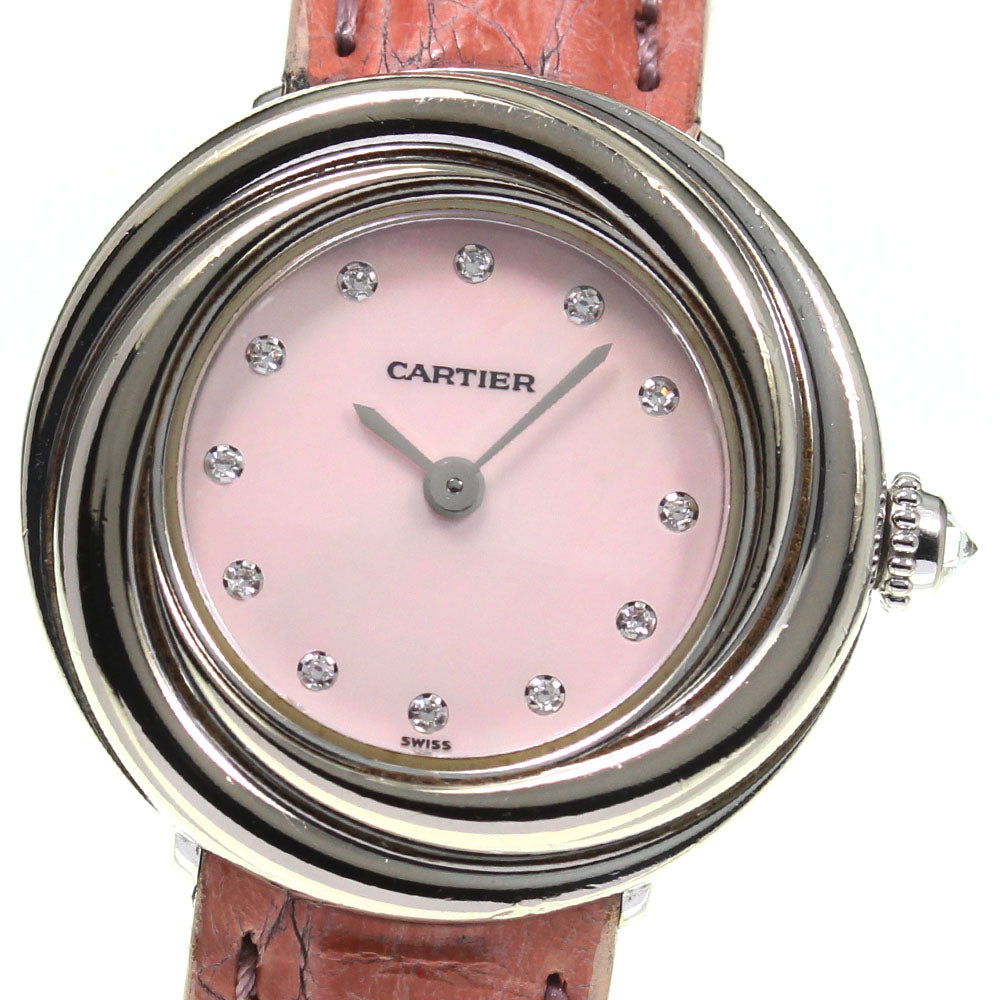 CARTIER Trinity WG200846 K18WG 12P Diamond Quartz Ladies Watch_745731