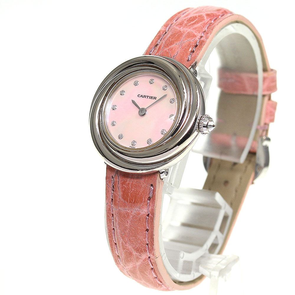 CARTIER Trinity WG200846 K18WG 12P Diamond Quartz Ladies Watch_745731