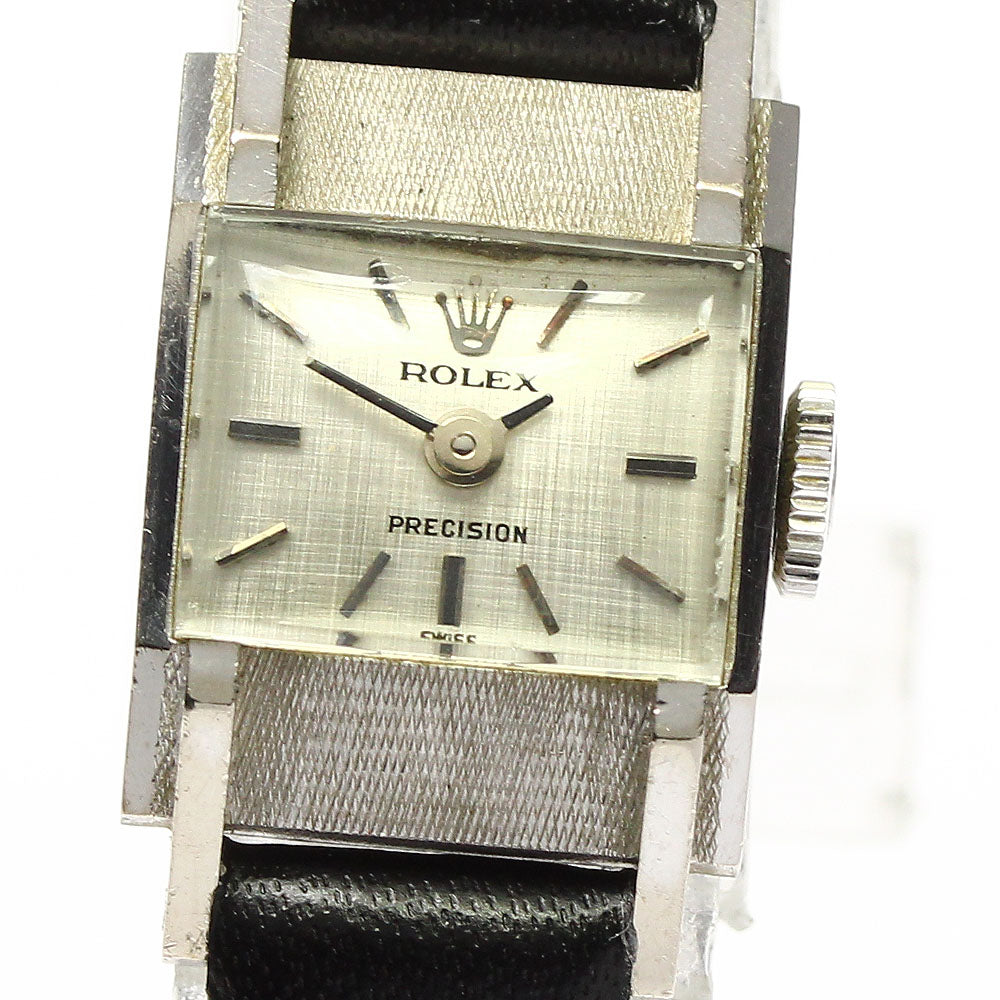 ROLEX Precision 2158 K18WG cal.1800 Silver Dial Hand Winding Ladies Watch_745732