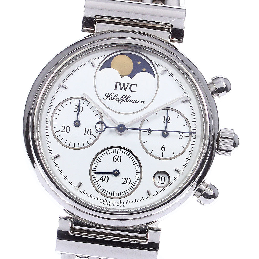IWC SCHAFFHAUSEN Little da vinci IW373606 Chronograph Date white Dial Quartz Ladies Watch_746757
