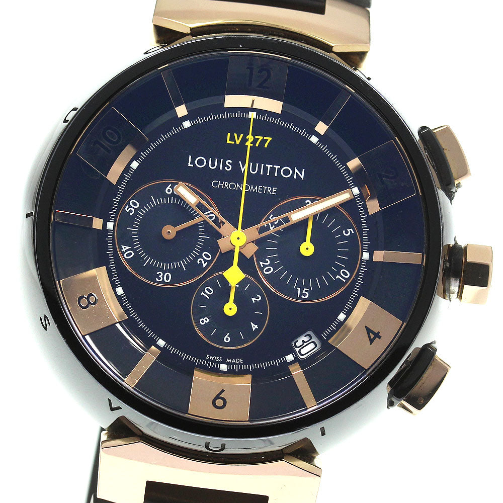 LOUIS VUITTON Tambour Chrono Q114F El Primero black Dial Automatic Men's Watch_746808