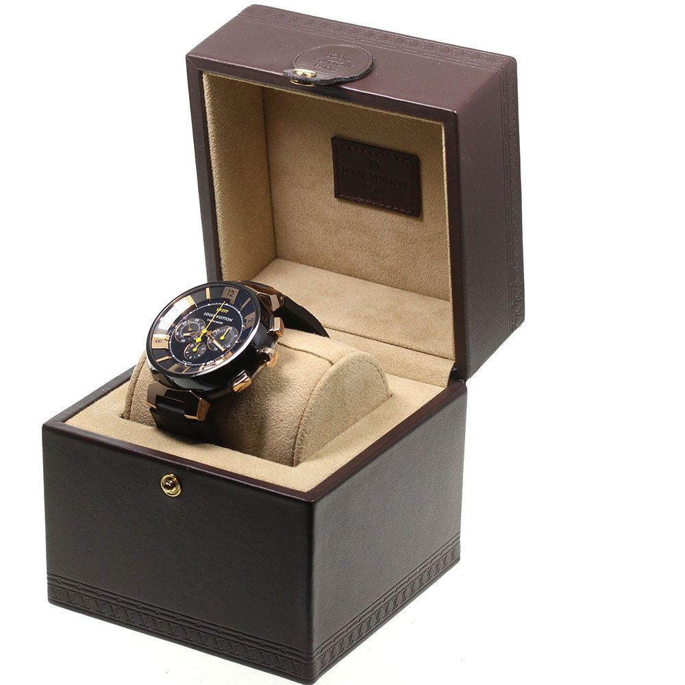 LOUIS VUITTON Tambour Chrono Q114F El Primero black Dial Automatic Men's Watch_746808