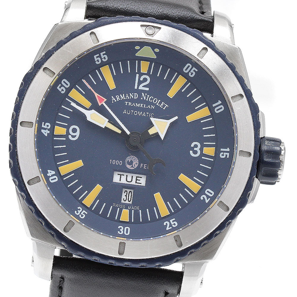 ARMAND NICOLET A713MGU-BU-G9610 Day date Navy Dial Automatic Men's Watch_747885