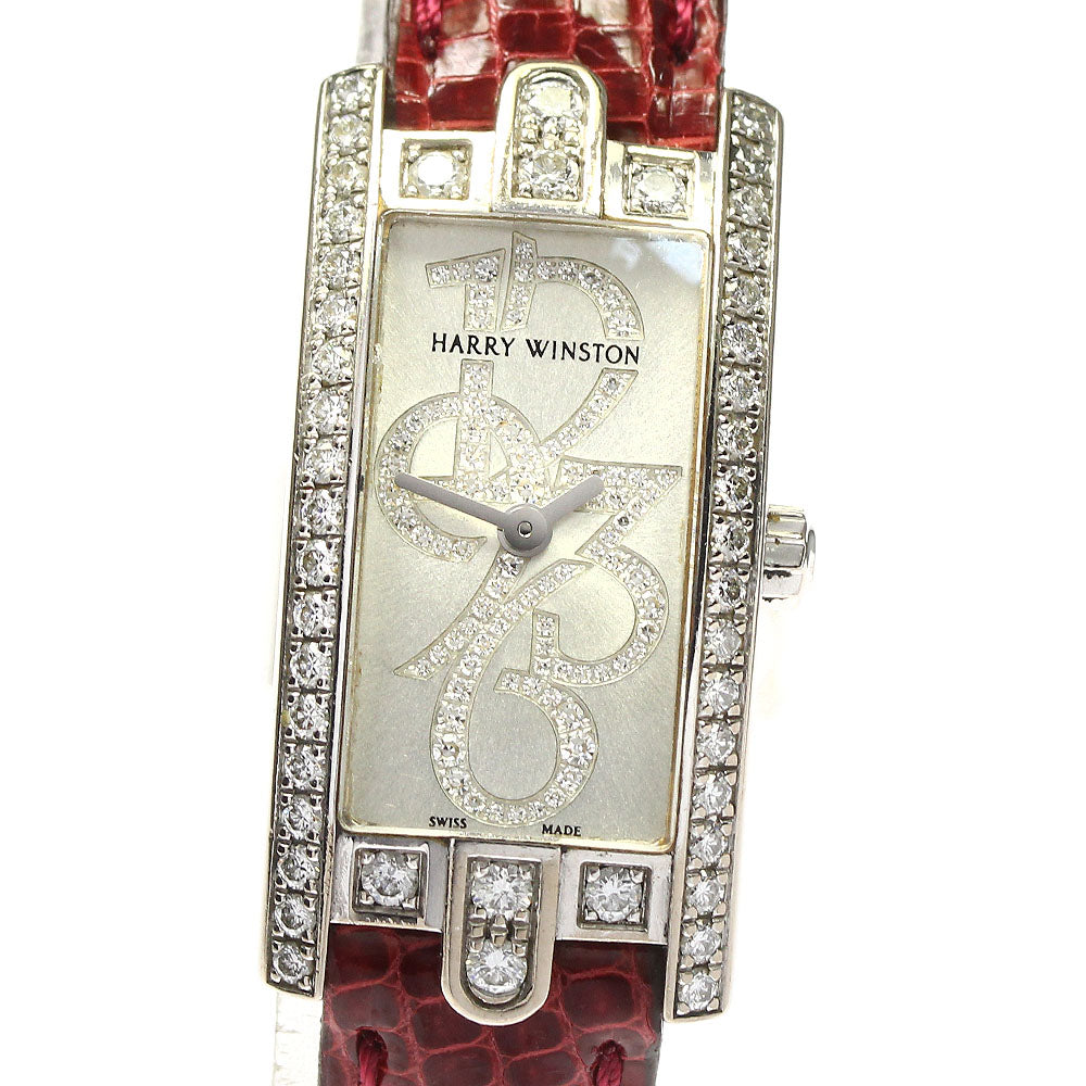 HARRY WINSTON Avenue C Mini 332LQW K18WG genuine diamond bezel Silver Dial Quartz Ladies Watch_747905