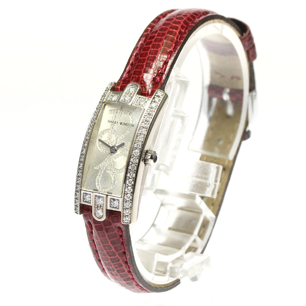 HARRY WINSTON Avenue C Mini 332LQW K18WG genuine diamond bezel Silver Dial Quartz Ladies Watch_747905