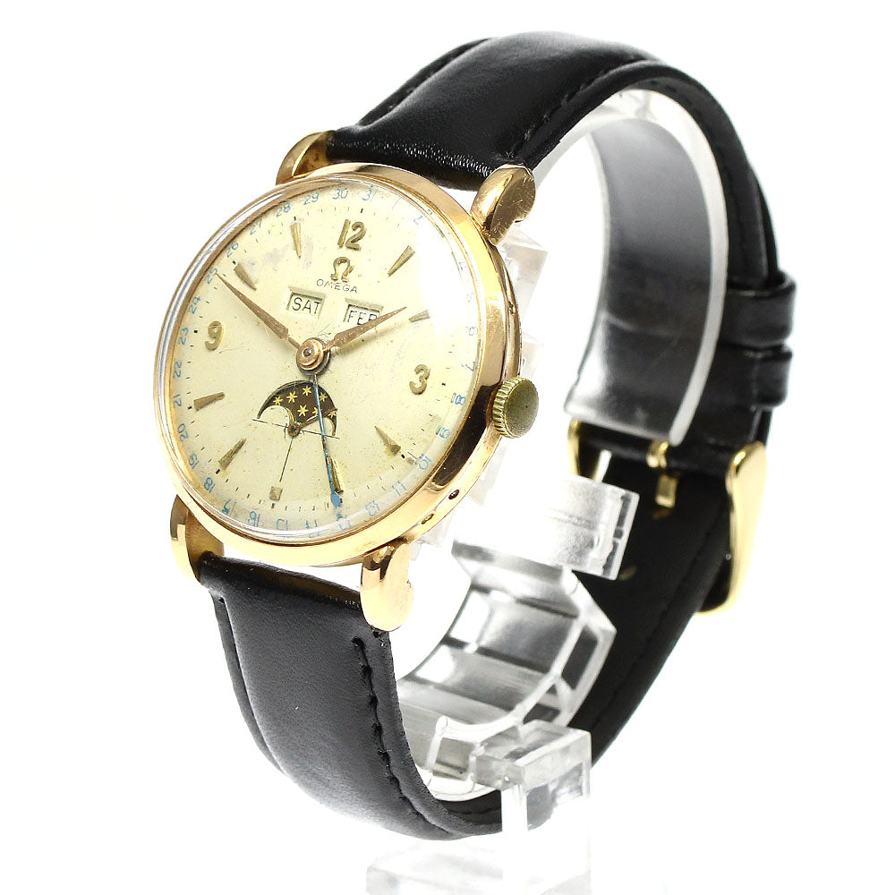 OMEGA Cosmic Ref.2473 K18PG Triple calendar moon phase Cal.27DLPC Silver Dial Hand Winding Men's Watch_748286