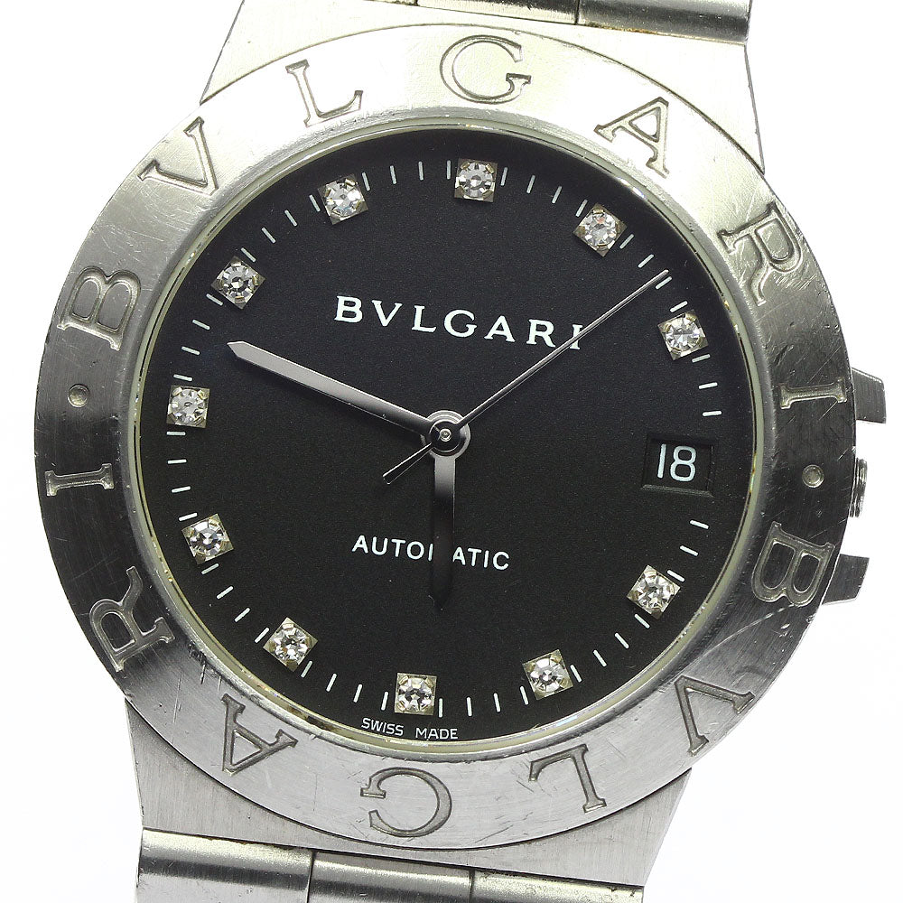 BVLGARI Diagono LCV35S 11P Diamond Date black Dial Automatic Men's Watch_748557