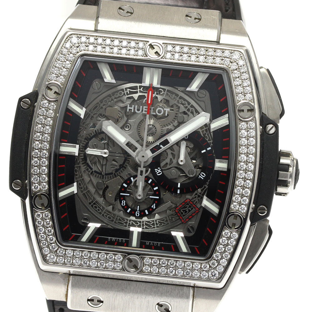 HUBLOT Spirit of big bang 601.NX.0173.LR.1104 chronograph diamond bezel skeleton Dial Automatic Men's Watch_748881