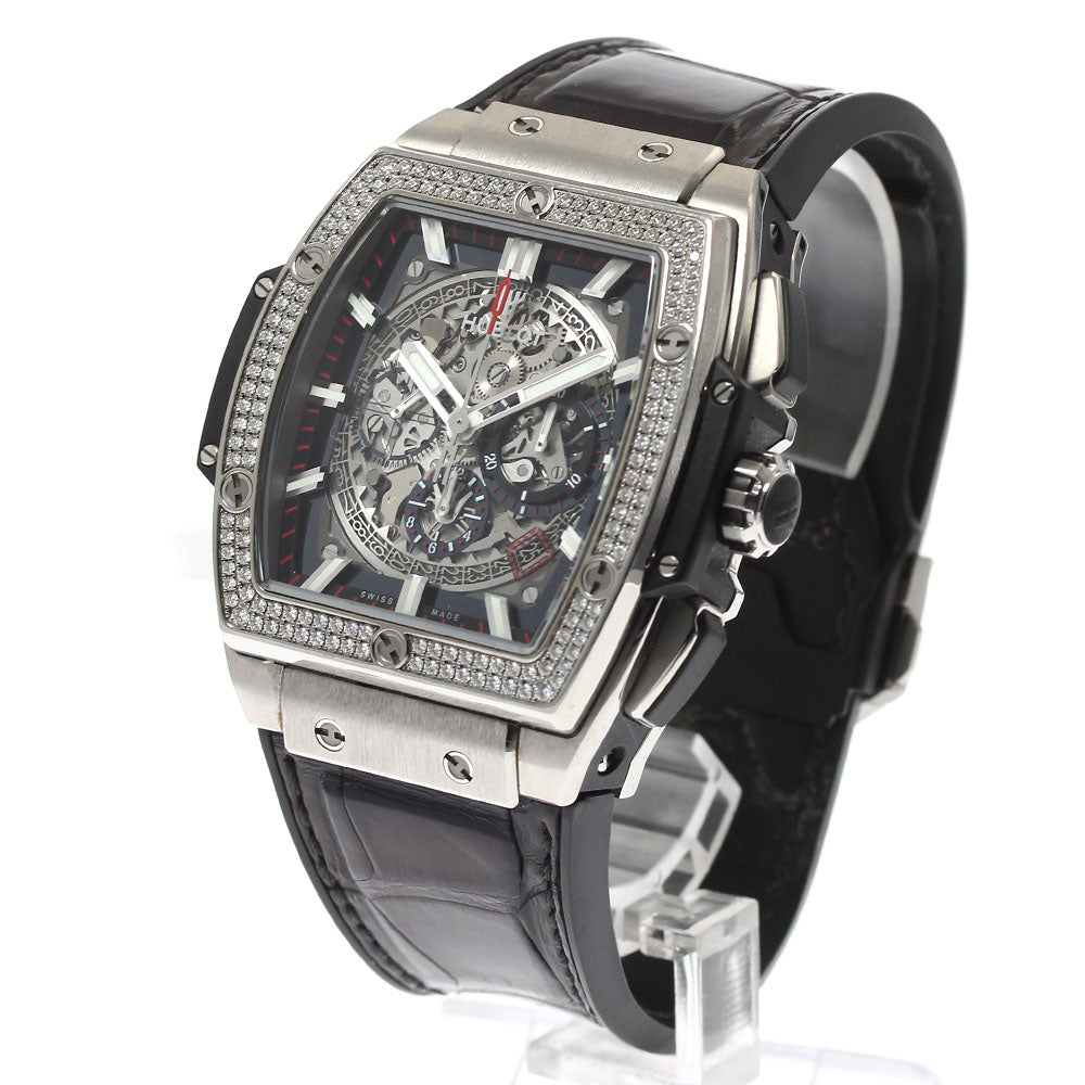 HUBLOT Spirit of big bang 601.NX.0173.LR.1104 chronograph diamond bezel skeleton Dial Automatic Men's Watch_748881