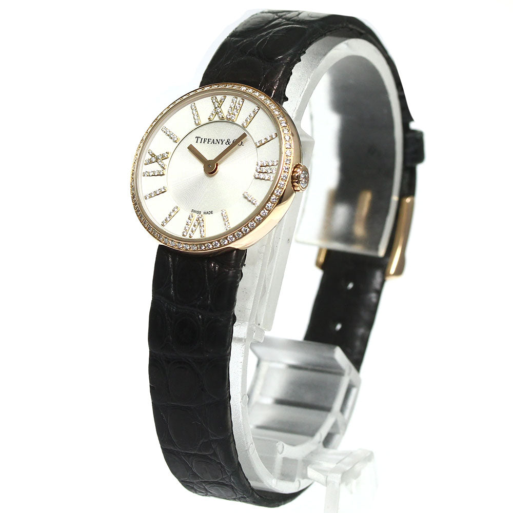 TIFFANY&Co. Atlas 2 hand 24mm K18PG diamond bezel Quartz Ladies Watch_749380