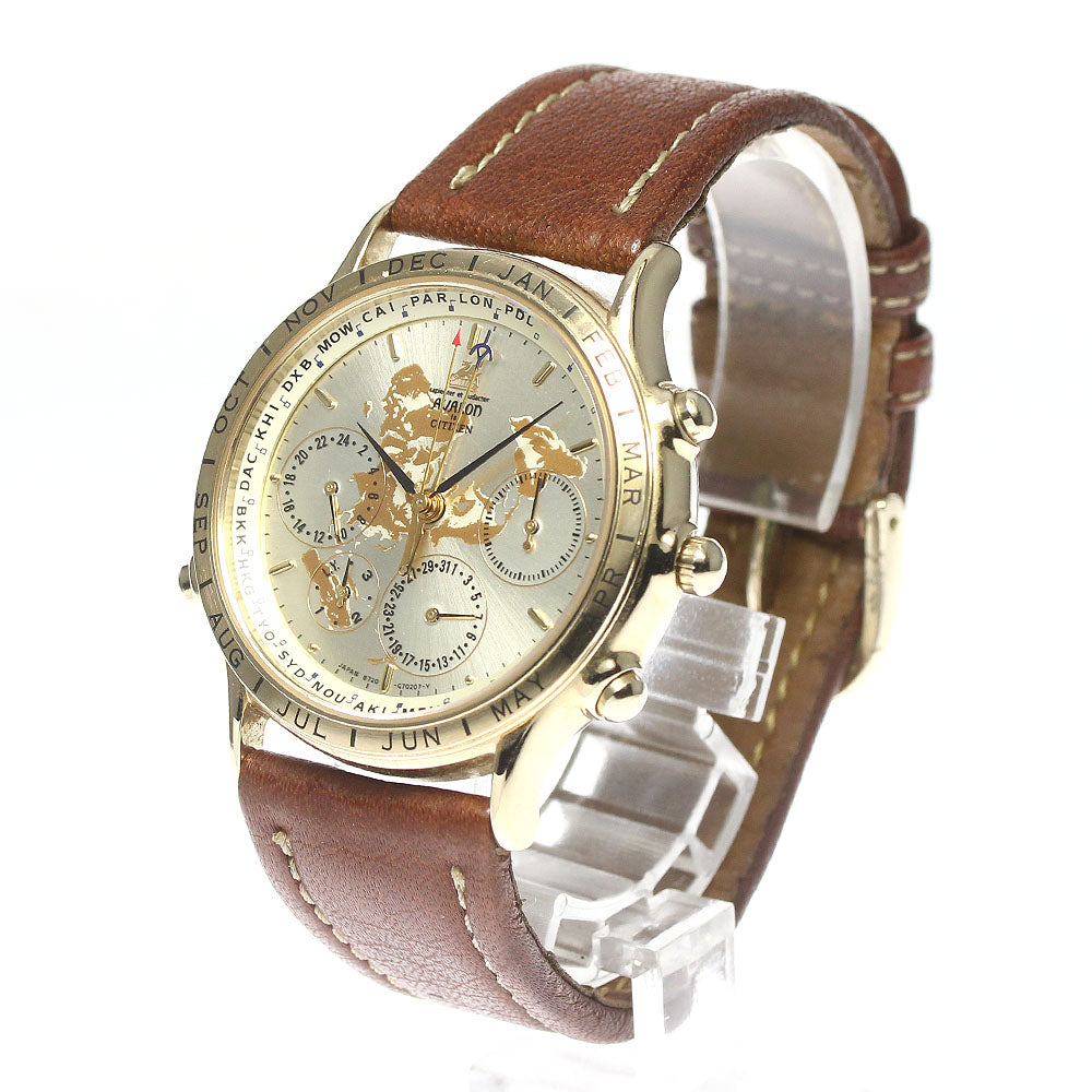 CITIZEN Avalon 6720-G70145 World time Silver Dial Quartz Men's Watch_750377