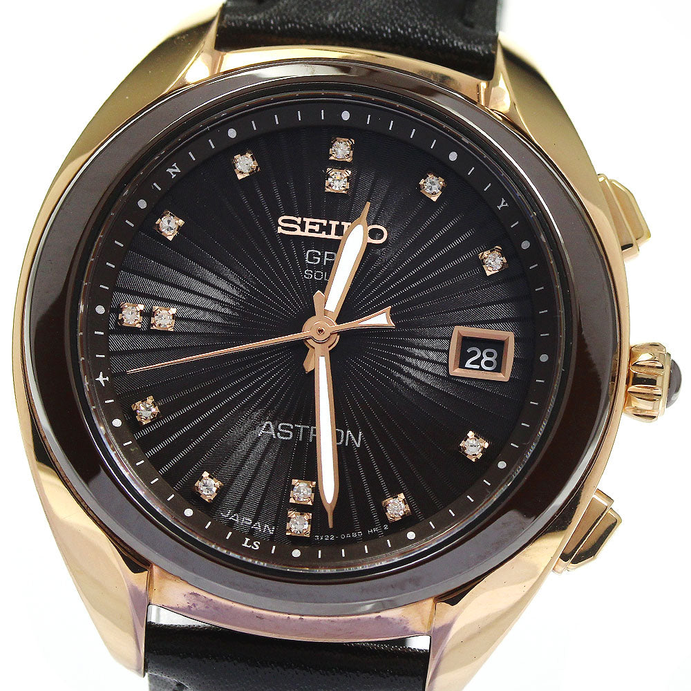 SEIKO Astron STXD004 GPS date black Dial Solar Powered Radio Ladies Watch_750283