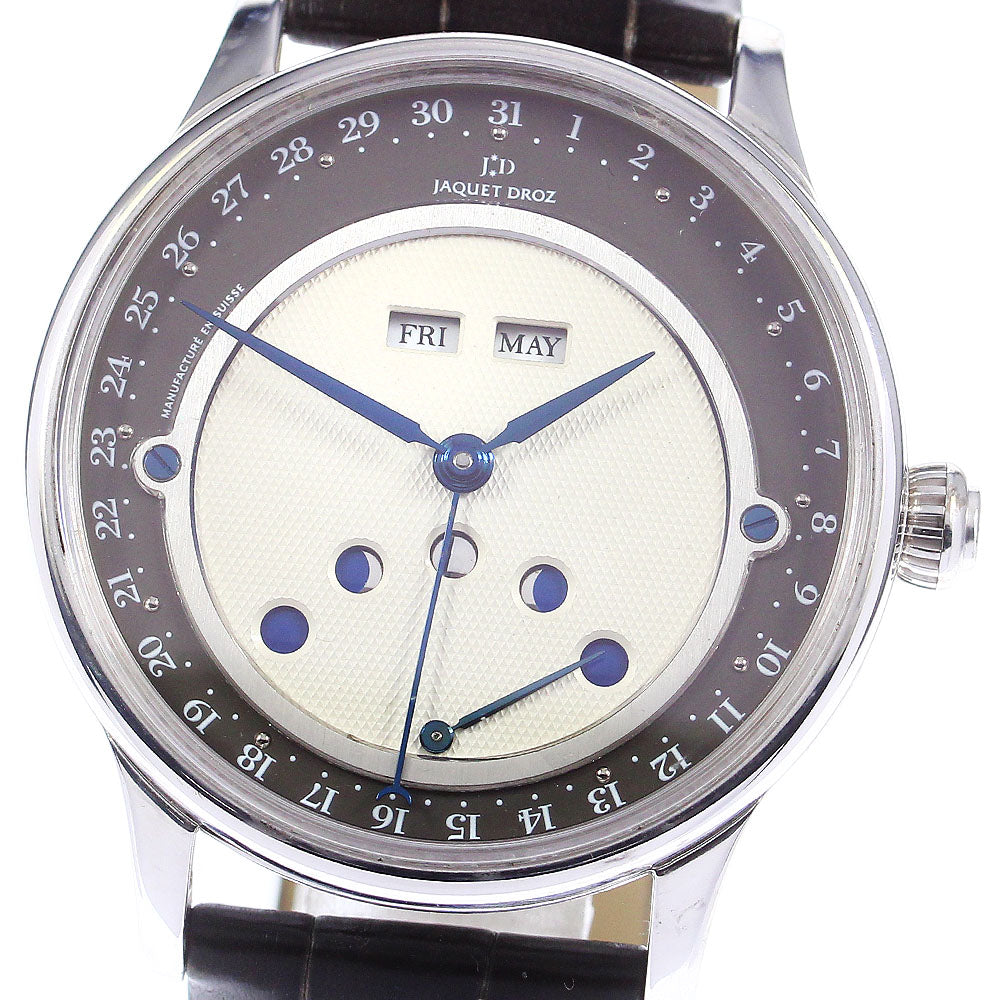 JAQUET DROZ Luna Retrograde J012624203 K18WG Moon Phase Automatic Men's_753482