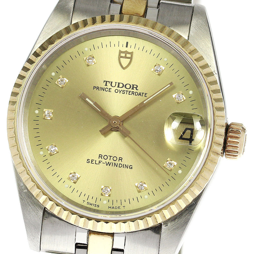 TUDOR Prince Oyster Date 72033 YG 2 tone 10P Cal.2824-2 AT Boy's Watch_753487