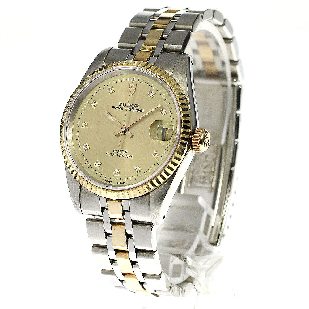 TUDOR Prince Oyster Date 72033 YG 2 tone 10P Cal.2824-2 AT Boy's Watch_753487