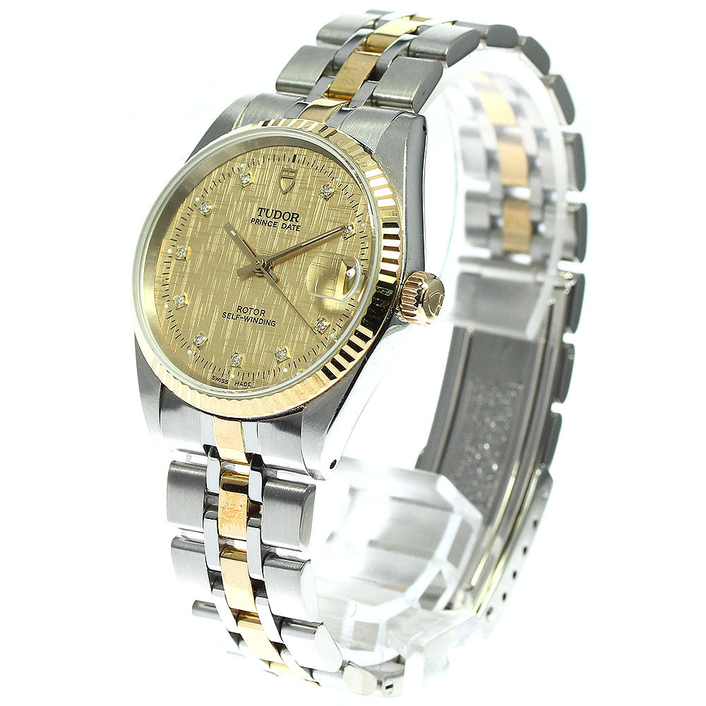 TUDOR Prince Date 72033 YG2 tone 10P diamond gold Dial Automatic Boy's Watch_753512