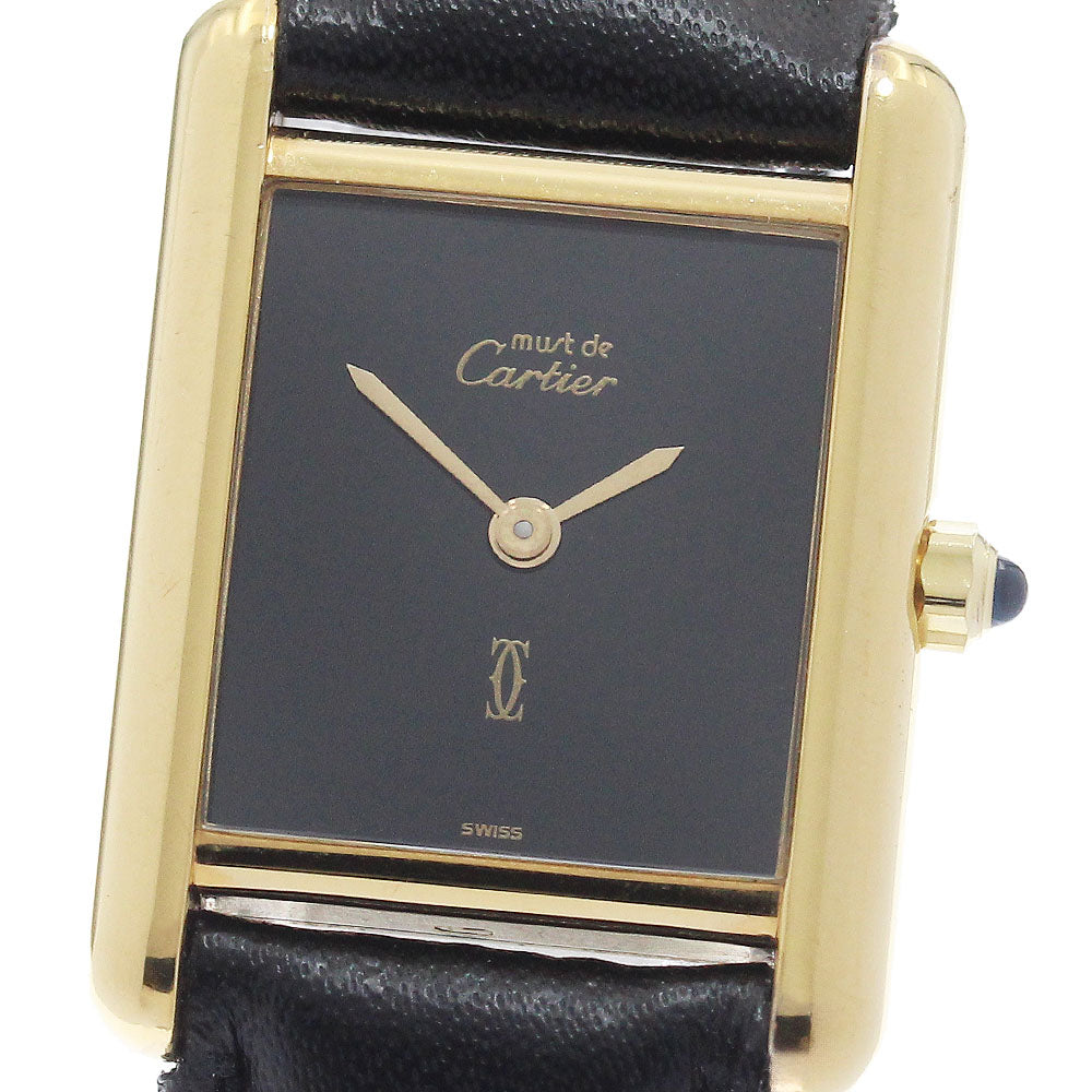 CARTIER Must tank black Dial Quartz Ladies Watch_754287