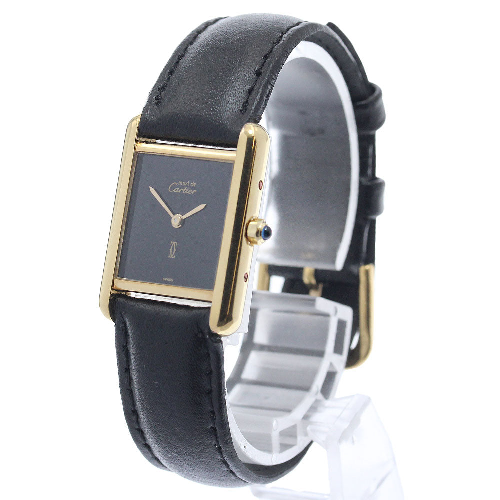 CARTIER Must tank black Dial Quartz Ladies Watch_754287