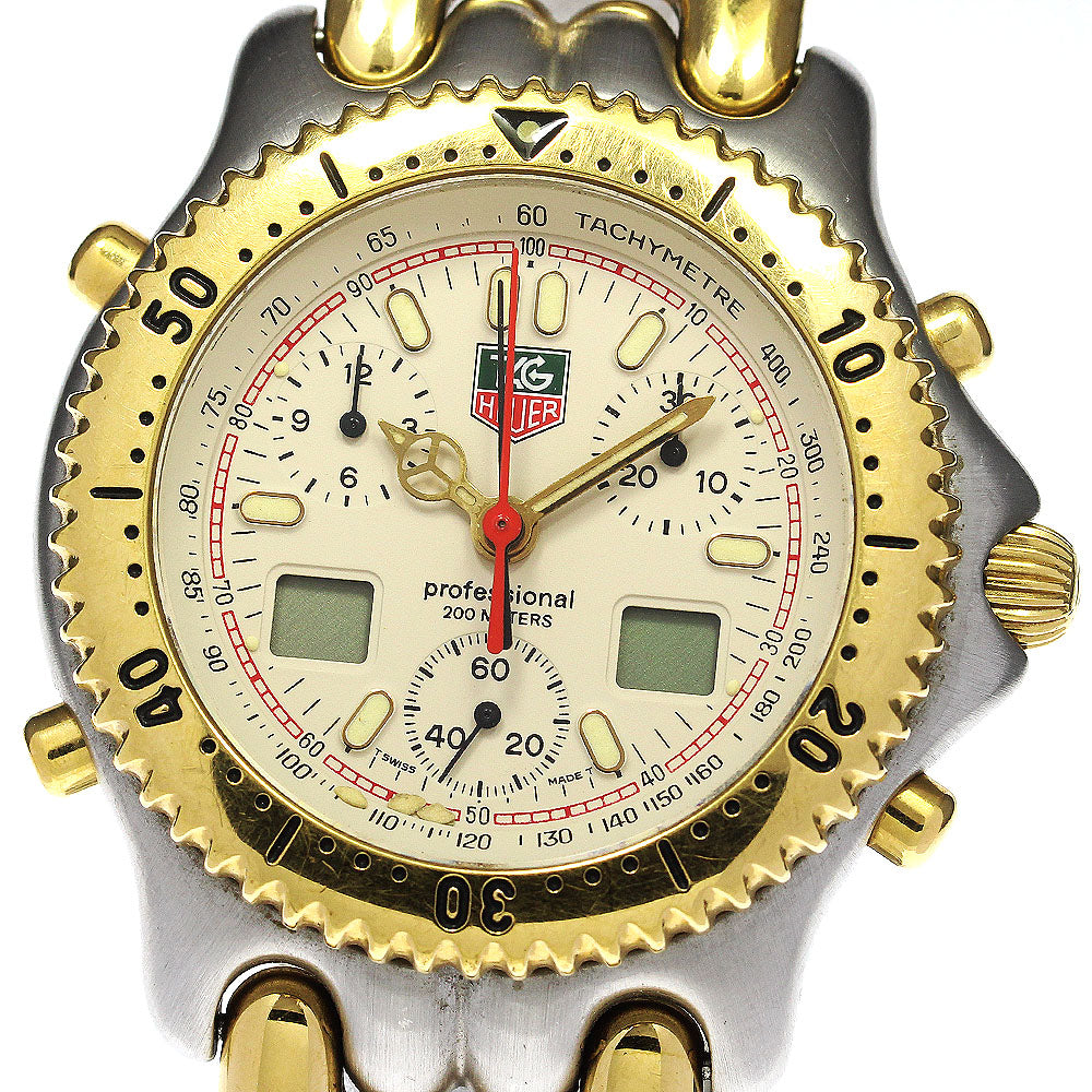 TAG HEUER S/el CG1123-0 Chronograph beige Dial Quartz Men's Watch_756158