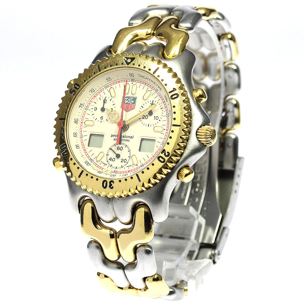 TAG HEUER S/el CG1123-0 Chronograph beige Dial Quartz Men's Watch_756158