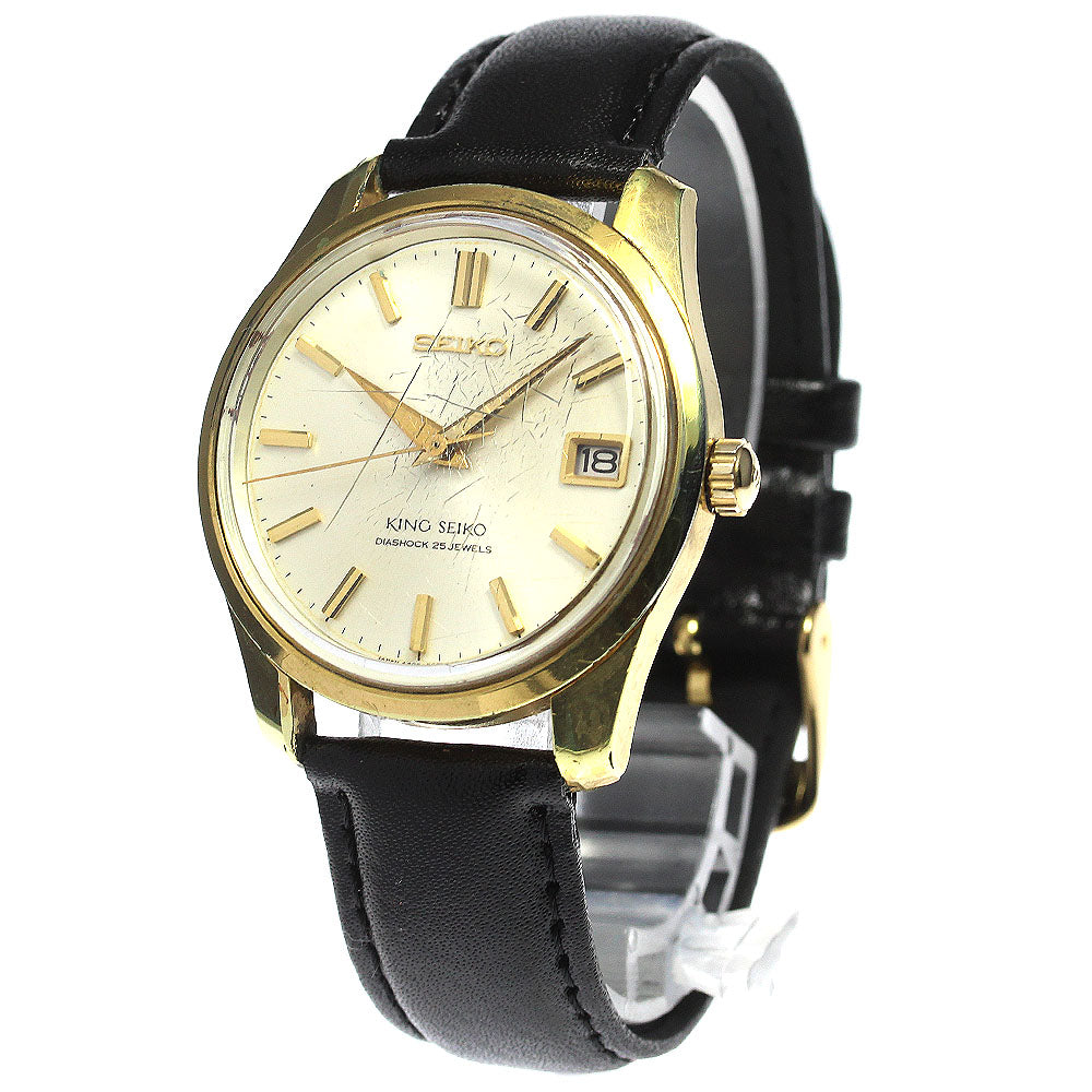 SEIKO King Seiko 4402-8000 Date Silver Dial Hand Winding Men's Watch_757777