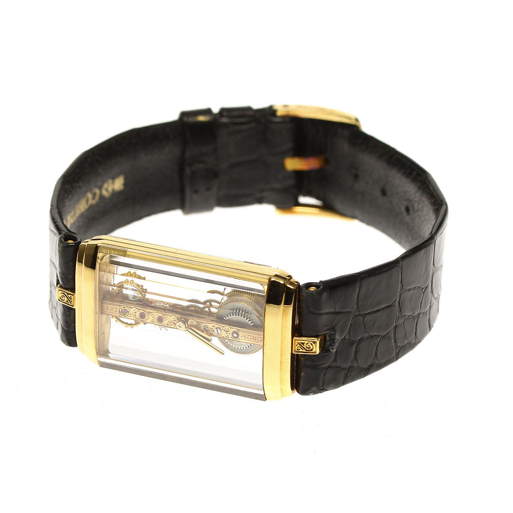 CORUM Golden bridge 18K Yellow Gold skeleton Dial Hand Winding Men's Watch_758908