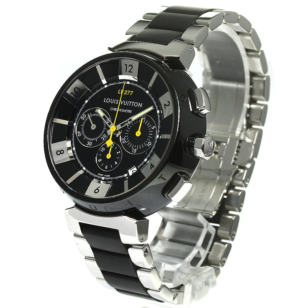 LOUIS VUITTON Tambour in Black Q114K Chronograph Automatic Men's Watch_759090