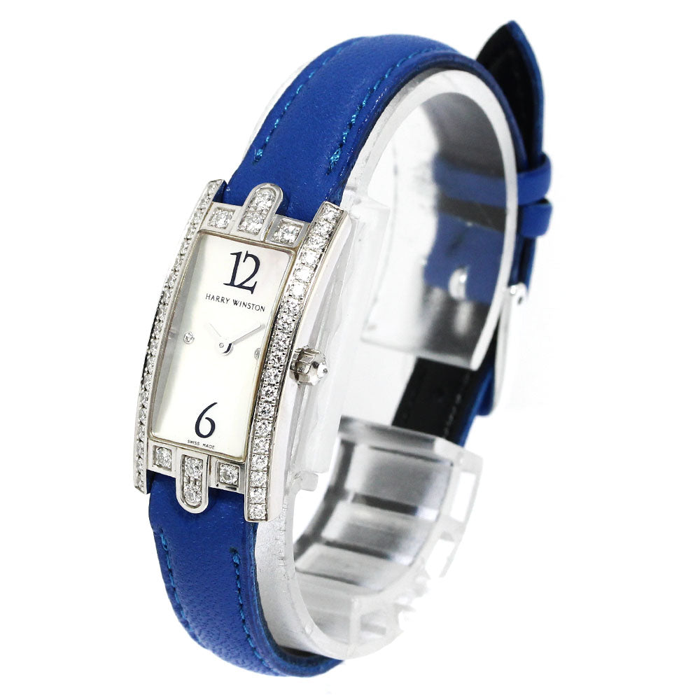 HARRY WINSTON Avenue 332LQW K18WG diamond bezel 2P Quartz Ladies Watch_759197