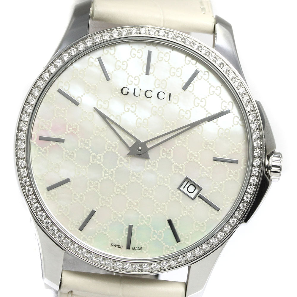 GUCCI G timeless 126.3/YA126306 diamond White shell Dial Quartz Men's_760022