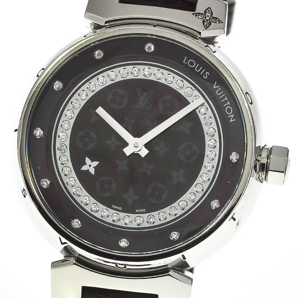 LOUIS VUITTON Tambour Disc Amarant Diamon MM Q1319 diamond Quartz Ladies_760445
