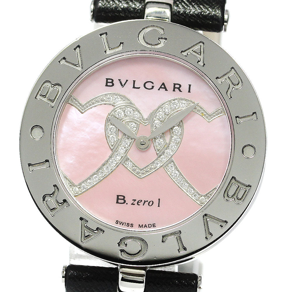 BVLGARI B-ZERO1 BZ30S Diamond heart Pink shell Dial Quartz Ladies Watch_760561