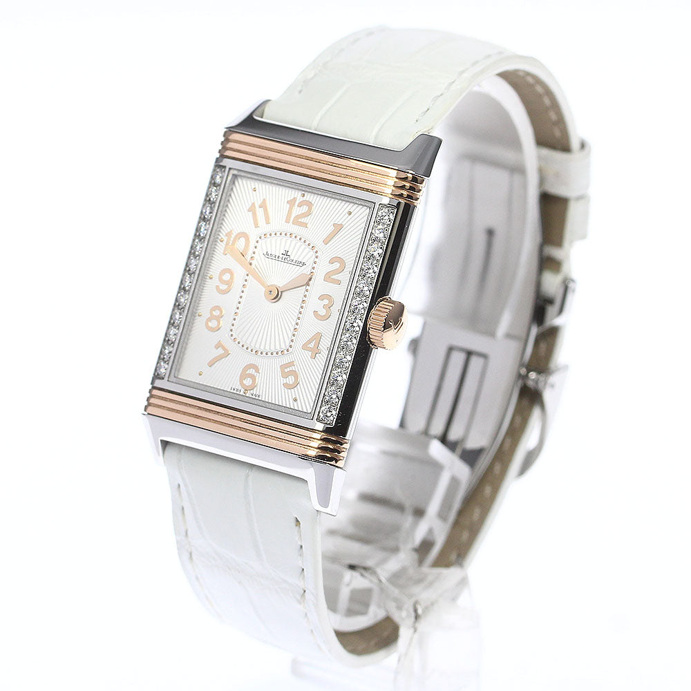 JAEGER-LECOULTRE Grand Reverso Ultra Slim 268.D.86 Side diamond Silver Dial Hand Winding Ladies Watch_761098