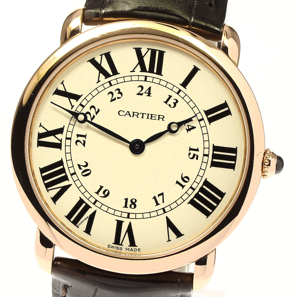 CARTIER Rondolui W6800251 18K Pink Gold beige Dial Hand Winding Men's Watch_761190
