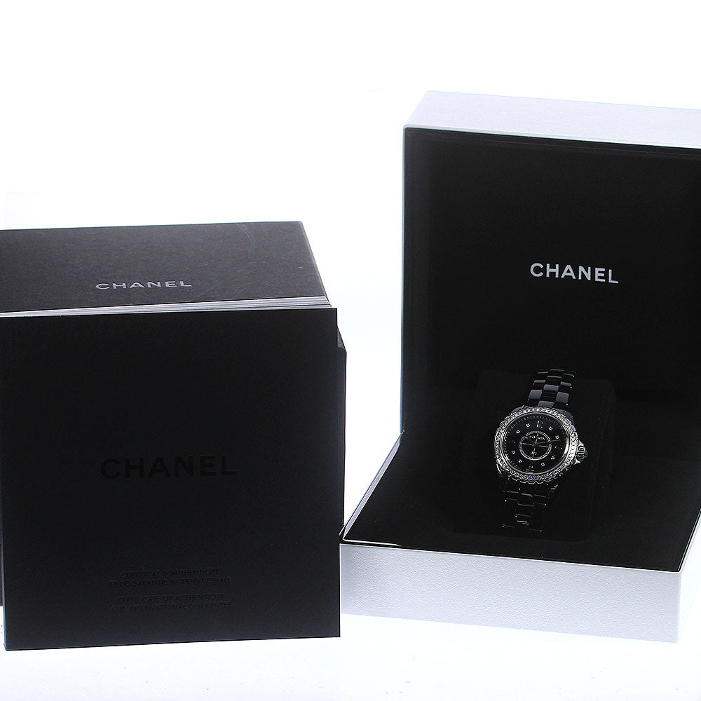 CHANEL J12 H3108 Black ceramic diamond bezel 8P Quartz Ladies Watch_761218