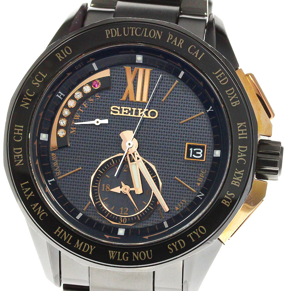 SEIKO Brights SAGA115/8B54-0AJ0 Date black Dial Solar Powered Radio Men's_761260