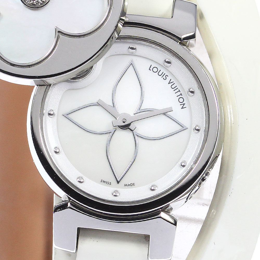LOUIS VUITTON Tambour bijou secret Q151S Double Tour Diamond White shell Dial Quartz Ladies Watch_761294