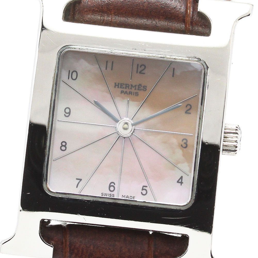 HERMES H watch HH1.210 Pink shell Dial Quartz Ladies Watch_761785