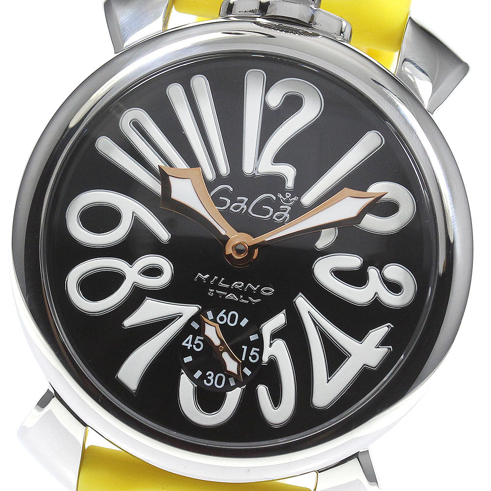 GaGa MILANO Manuale48 5010.06S Buckle after-diamond black Dial Hand Winding Men's Watch_762360