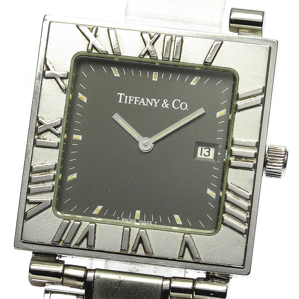 TIFFANY&Co. Atlas Date black Dial Quartz Men's Watch_762559