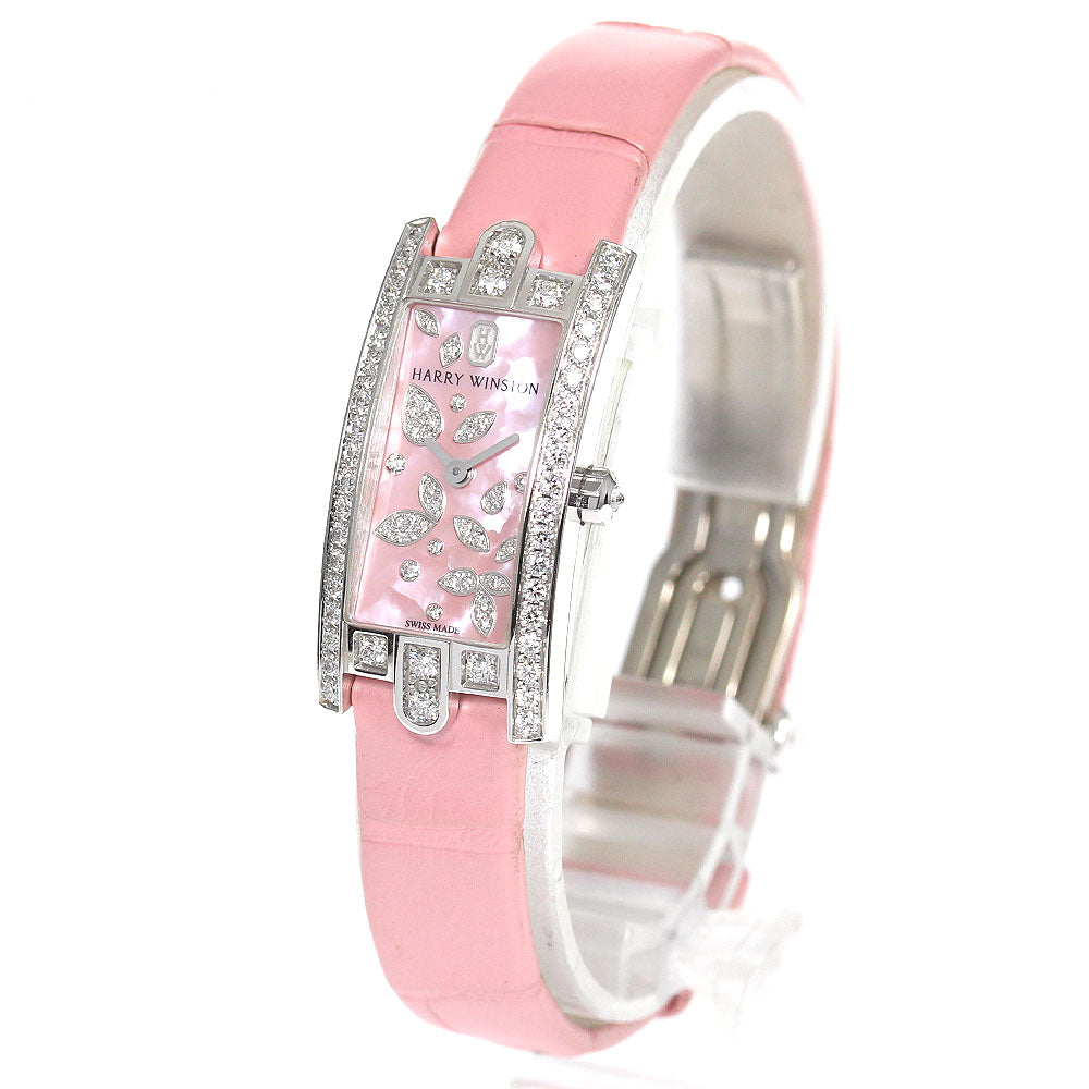 HARRY WINSTON Avenue C Mini AVCQHM16 K18WG diamond bezel Quartz Ladies_762573