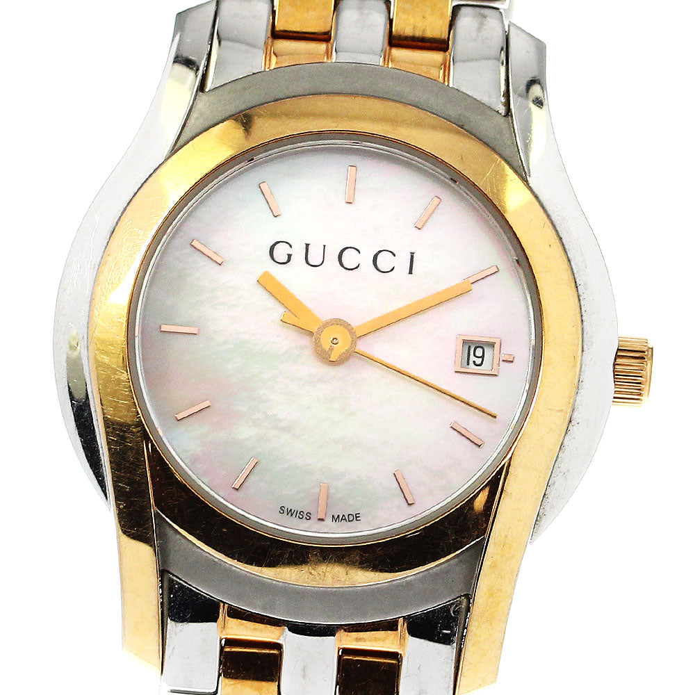 GUCCI 5500L/YA055539 Date White shell Dial Quartz Ladies Watch_763196